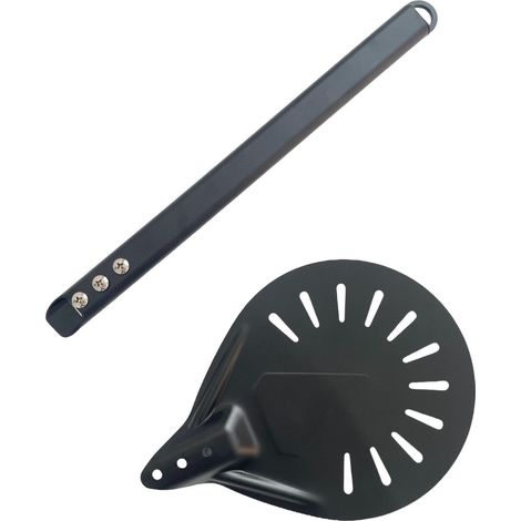 Pelle a Pizza Ronde 8 Pouces, Pelle Pizza Perforée en Aluminium avec 40cm Longue Poignée en Bois Amovible Poignée Antidérapante, Pelle Tournante Pizza, Pain, Gâteaux