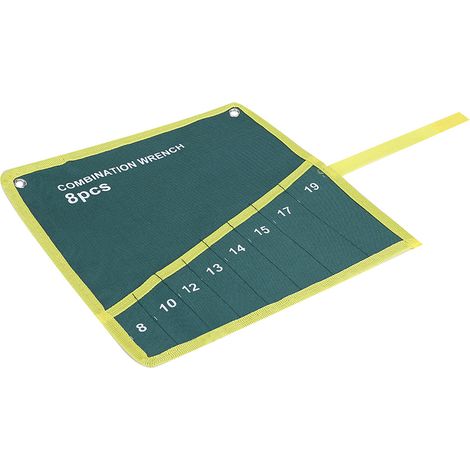 Trousse à outils toile roulante multi-poches, rangement pour clés plates, pinces, organisateur mural, 8 compartiments, sacoche bricolage robuste (1/5)