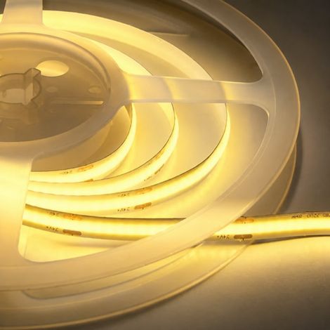 Ruban LED COB 5M 24V IP20 320LED/m - Jaune - SILUMEN (1/2)
