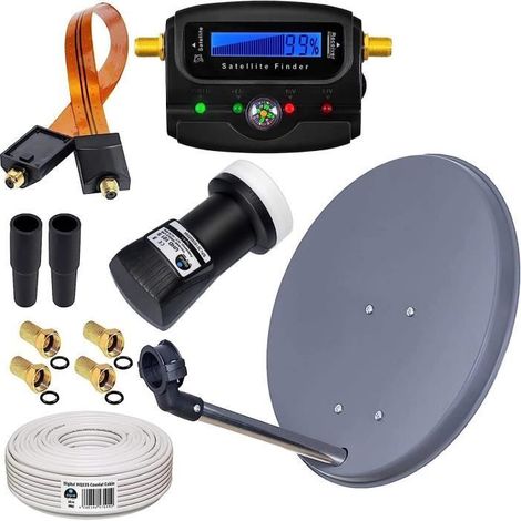 Kit d'installation satellite - HB numérique - Mini 40 cm - LNB 0,1 dB - Câble 10 m - SAT Finder