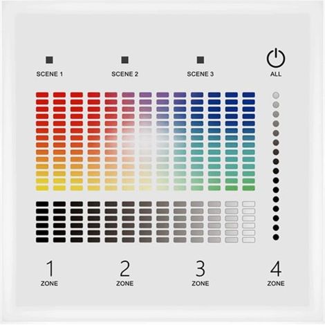 Wandregler Dimmer RGBW DALI Master Touch 4 Zonen RGBW