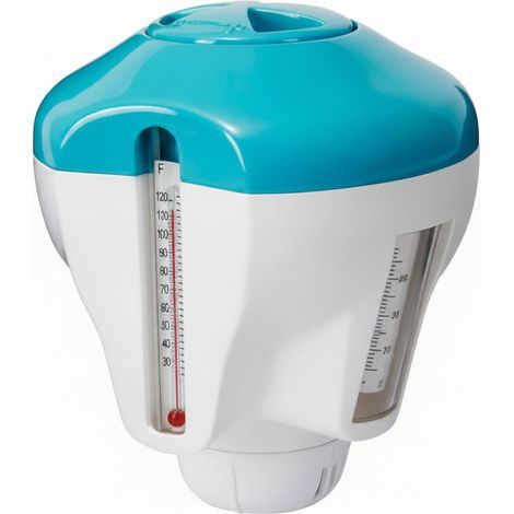 2 In 1 Floating Swimming Pool Chlorine or Bromine Dispenser And Thermometer