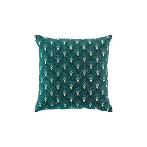 Coussin dehoussable 45 x 45 cm coton imprime or Alden (1/3)