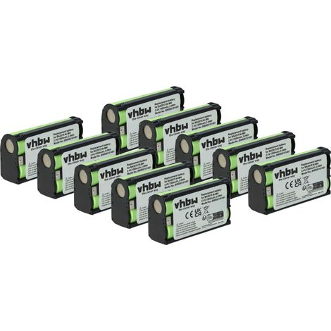 vhbw 10x batteria compatibile con Sennheiser EW 352 G3, EW 352 G2, EW 365 G2, EW 352 G4 auricolari cuffie wireless (1500mAh, 2,4V, NiMH)