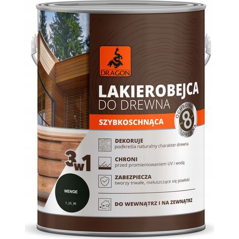 Vernice per legno 3 in 1 Dragon, 2,5 l, Wenge, 1 pz. (1/2)