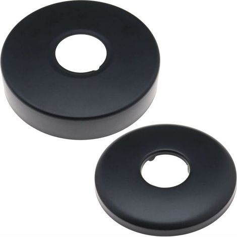 Set mit 2 schwarzen Edelstahl-Heizkörperrohrabdeckungen mit doppelseitiger Einbrennlackierung für Wasserhähne, Duschen und Absperrventile - MODOU (1/5)