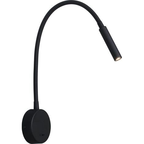 Applique de Lecture Noir, Lampe Col de Cygne Flexible LED 3W 3000K Fixation Liseuse Murale 240V avec interrupteur pour Chambres Salon Intérieur Salon (1/5)