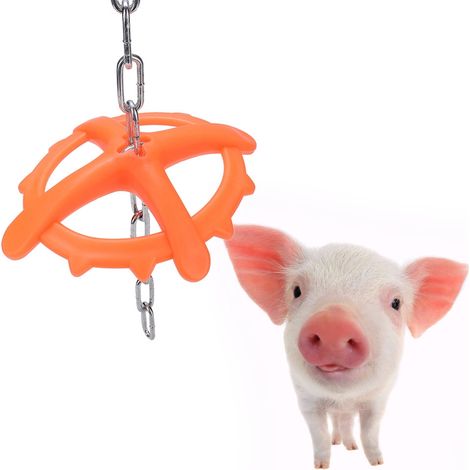 Chaîne de suspension en plastique haute résistance, jouet à mâcher pour porcelets, attrait pour l'alimentation vétérinaire et les animaux de la ferme (1/5)
