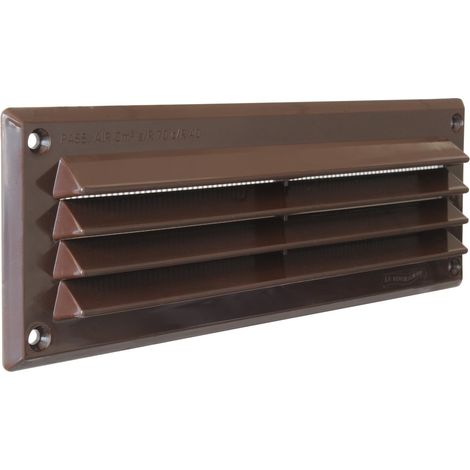 La Ventilazione CR237M Griglia di Ventilazione in Plastica Rettangolare 227x80 mm da Sovrapporre, Marrone (1/5)