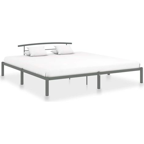 Maison Exclusive - Cadre de lit sans matelas gris métal 200x200 cm (1/5)