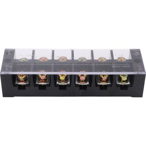 Bornier double rangée 100A, bloc de jonction pour courant élevé avec couvercle transparent, 6 positions (1006) pour éclairage de pont (1/5)