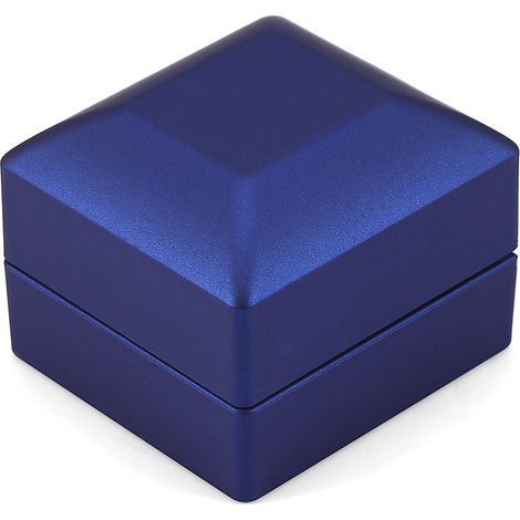 Boîte de rangement à LED pour bijoux - Coffret cadeau lumineux bleu pour bagues (1/5)