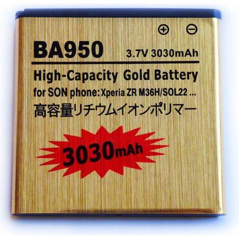 BATERÍA DORADA FUERTE DE 3030 mA PARA SONY XPERIA ZR BA950 (1/5)