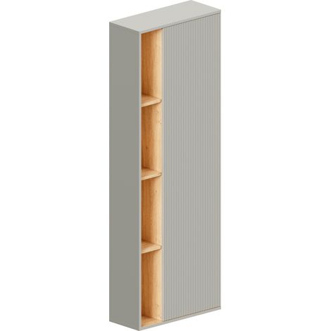 BERNSTEIN - Mobiletto alto pensile grigio seta opaco MDF 60x24x170cm (LxAxP), cerniere flessibili sinistra/destra - BELDIVO	Grigio seta opaco
