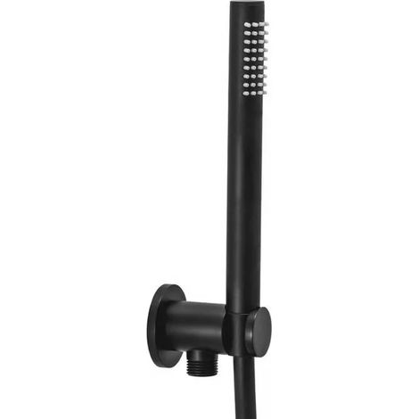 Set doccia tondo con supporto e presa acqua  1 getto - nero opaco  Rubinetteria paffoni spa