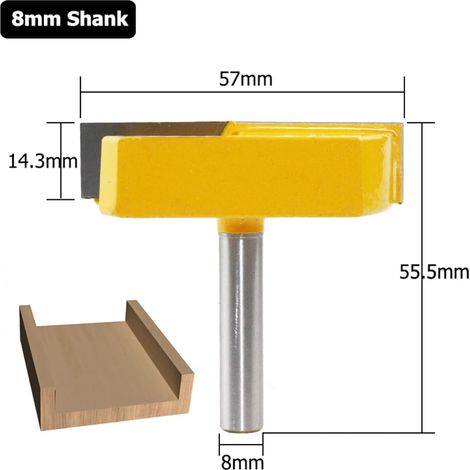 Fraise à défoncer droite 8mm ou 12mm, queue 1/2, nettoyage de fond, coupe nette pour bois, outil de menuiserie professionnel, fraise de défonceuse carbure, affleureuse, finition précise, 1 pièce (queu (1/5)