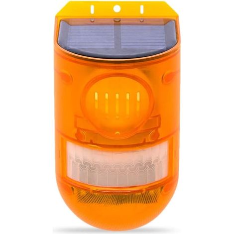 Allarme solare con sensore di movimento, luce e suono, luce di allarme solare impermeabile, 2 modalità di funzionamento, sirena di sicurezza con suono da 110 dB, luce per fattoria domestica