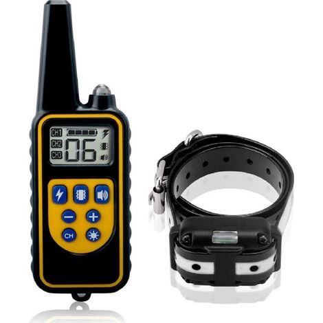 Collier de dressage pour chien avec bip sonore, rechargeable et étanche, télécommande électrique de 800 mètres, pour le dressage des chiens de taille moyenne et grande. (1/3)