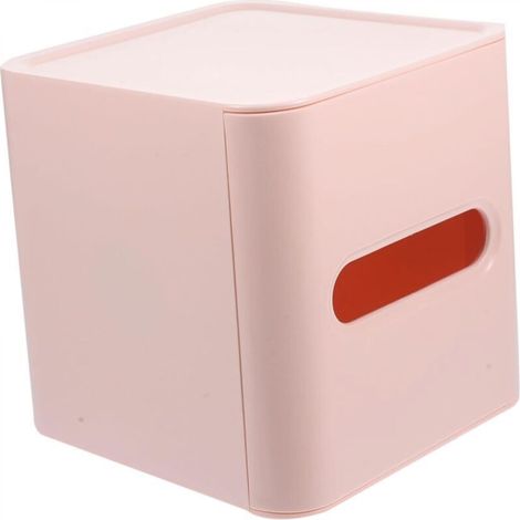 Aufbewahrungsbox für Kosmetiktücher, kleine Aufbewahrungsbox, Ablage für Badezimmer-Waschtisch, Papierhandtuchhalter, rosa PP-Handtuchhalter