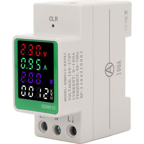 Compteur Énergie Monophasé AC 230V 0-100A, Écran Numérique LED Tension Courant Fréquence Facteur de Puissance, Avec Interface RS485 (1/5)
