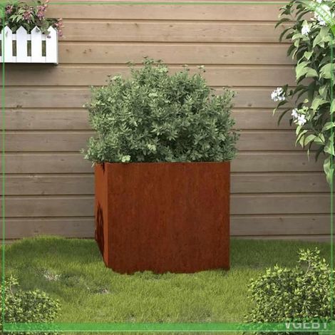 Jardinière - FAFEICY - 821549 - 42 x 40 x 39 cm - Acier corten - Anti-corrosion (1/5)