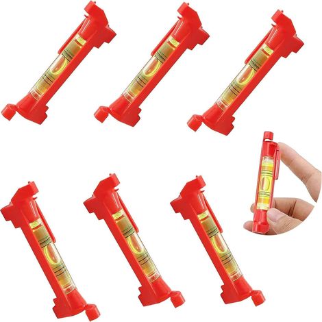 8 Pcs Niveau à Bulle pour Cordeau,Mini Corde Bulle Niveau,75mm Cordeau Maçon Niveau à Bulle,Niveaux Bulle avec Fil de Suspension,pour Maçonnerie,Plomberie,Travaux Précision,Rouge (1/5)