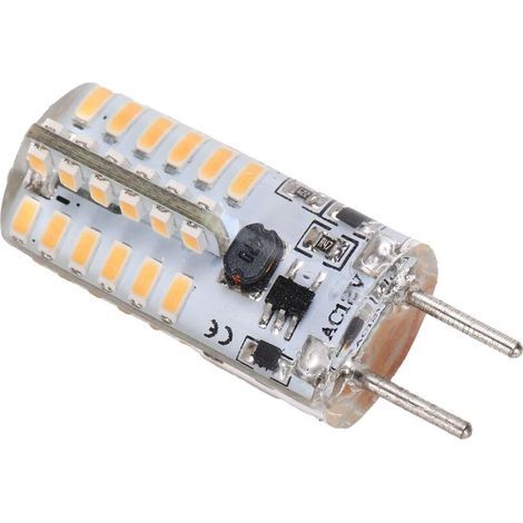 48-LED-Lampe, Bi-Pin GY6.35 Schraubanschluss, kleine Silikonlampe, 3W 300LM AC12V für Kronleuchter und Deckenleuchten (Warmweiß 2700K 3100K) (1/5)