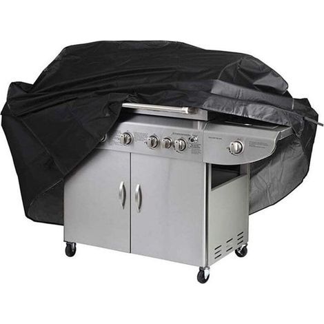 Housse Barbecue Couverture de Barbecue Bâche de Protection BBQ uAnti-l'humidité avec Sac de Rangement Noir (145 x 61 x 117cm) (1/5)