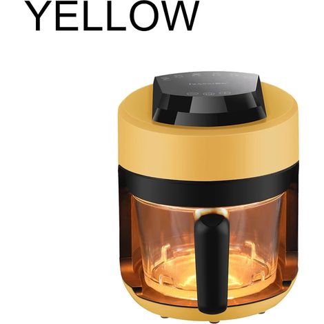 Friteuse à air multifonctionnelle 220 V (jaune), transparente et entièrement automatique pour usage domestique. (1/5)