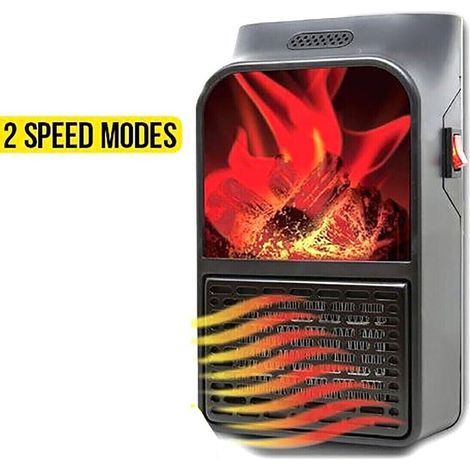 POÊLE ÉLECTRIQUE AVEC CORDON VENTILATEUR 900W CHEMINÉE (1/4)