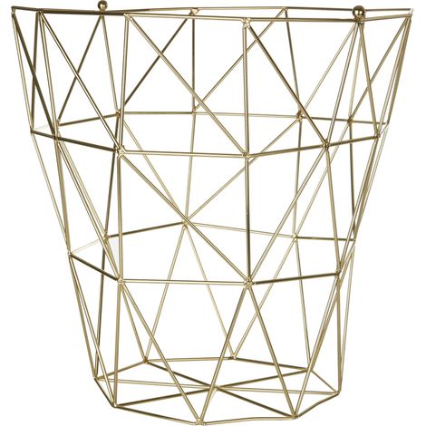 Interiors By Premier Durable Gold Finish Tall Storage Basket, Functional Storage Basket For Kitchen, Stylish Decorative Basket (1/5)