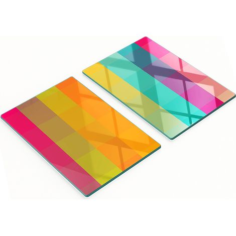 Taglieri decorativi in vetro temperato, quadrati colorati, 2x40x52 cm (1/5)