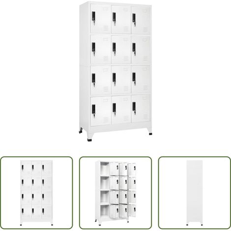 vidaXL Schließfach - Schließfachschrank Weiß 90x45x180 cm Stahl (1/5)