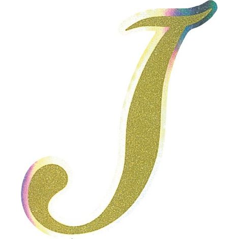 Adesivo Monogramma Lettera J, Oro Metallescente (1/2)