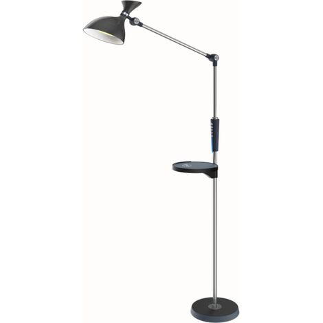 Jandei - Lámpara de pie LED 15W CCT 950 lm regulable doble cara con carga inalámbrica color negro