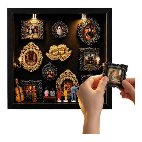 Cadre photo sous vitrine, installation facile, décoration artisanale Mini cadre sous vitrine, idéal pour une pendaison de crémaillère, un mariage, un anniversaire, une fête pour maman ou une petite a (1/5)