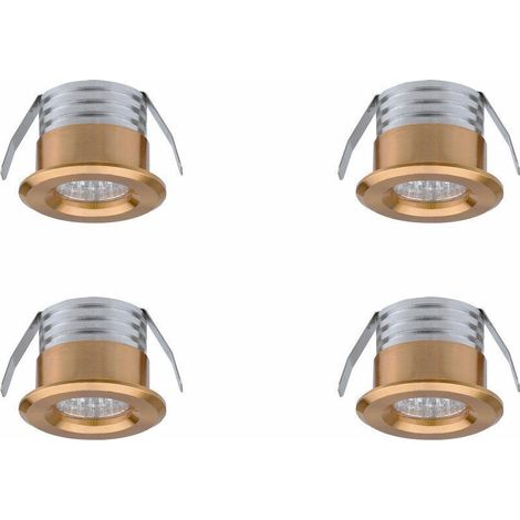 Choyclit – Lot de 4 mini spots LED encastrables 3W – Lumière chaude 3000K – 300 lumens – Aluminium et verre – Pour éclairage intérieur (1/3)