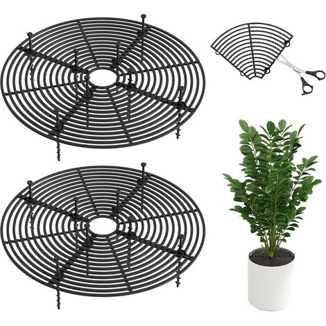 2 Pièces Grille Protection Plante Chat 30 CM, Protection Pot de Fleur Ronde, Protege Plante Bebe, Cache Pot Chat, Grille Plastique Rigide pour Bonsai, Protections de Sol pour Pot pour Animaux (1/5)