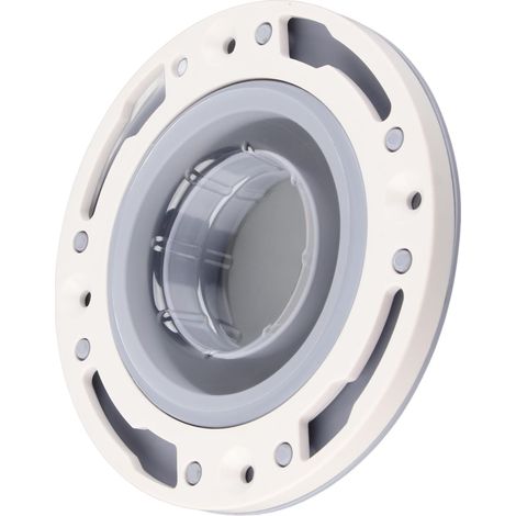 Bride de toilette universelle en silicone et ABS gris, compatible avec les tuyaux d'évacuation spéciaux de 4, 5 et 3 pouces. (1/5)
