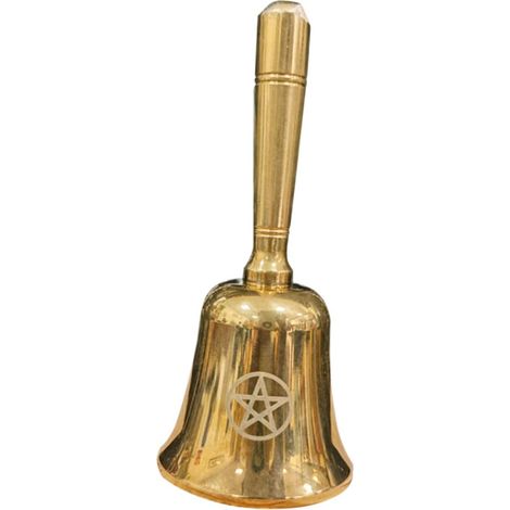 Cloche à Main en Laiton Pentagramme pour Autel, Style Vintage (1/5)