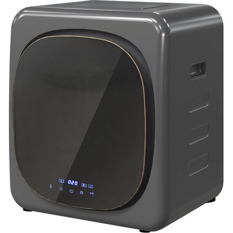Sèche-linge avec désinfection UV, design compact, capacité 4 kg, acier inoxydable, gris