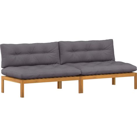 Maison Exclusive - Mittelsofa Einheit 2 Stück Natürlich und Dunke