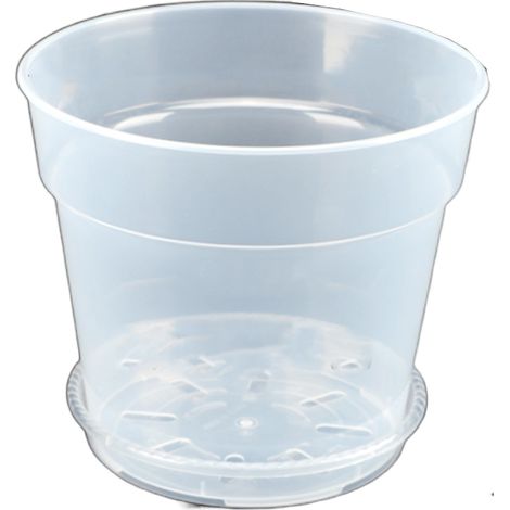 1 pot de fleurs transparent en plastique rigide, effet pierre, pour orchidées et plantes grasses, usage intérieur et balcon (1/5)