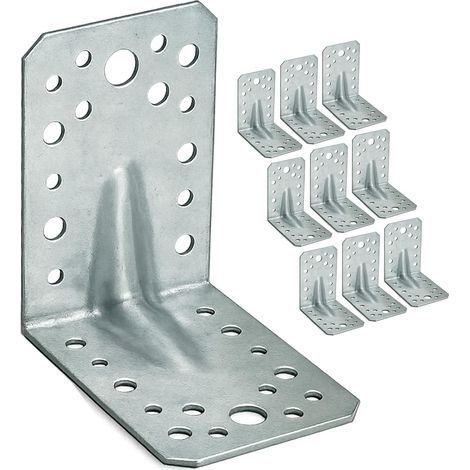 10 x Equerre d'assemblage renforcée (90 x 90 x 65 x 2) Equerre de Fixation Angle Droit Support en forme de L, Équerre Angle 90 Degrés en Acier, Équerre de Coin (1/5)