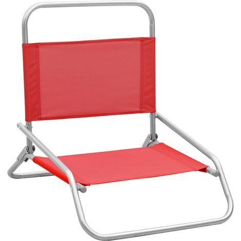 Maison Exclusive - Sedie da Spiaggia Pieghevoli 2 pz in Tessuto Rosso