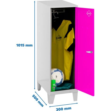 Simonrack Mini Schrank Grau mit Rosa Türen 1015x300x500 mm