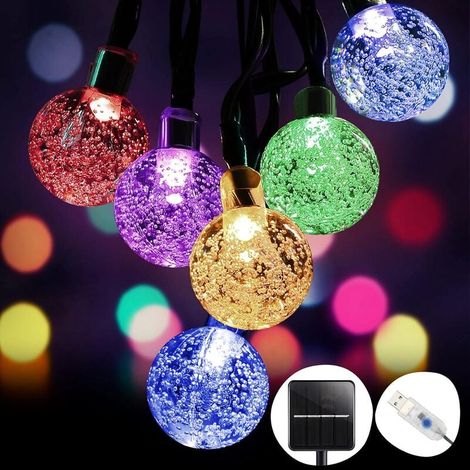 Luces De Cuerda Solar - 50 Led - 9 M - Impermeables Ip65 - Multicolor - Para Exterior E Interior - Patio Jardín Fiesta Boda (1/5)
