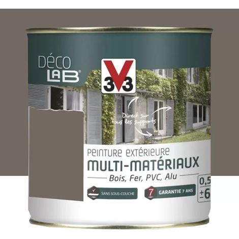 Peinture Extérieure Multi-Matériaux V33 Déco LAB Taupe Satin 0,5 L (1/4)