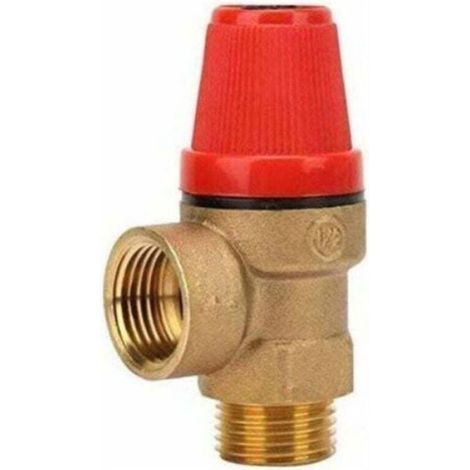 Soupape De Sécurité - Laiton - Filetage Mâle 1/2" - Pression 3 Bar - Température -10°C À 120°C - Unité (1/4)