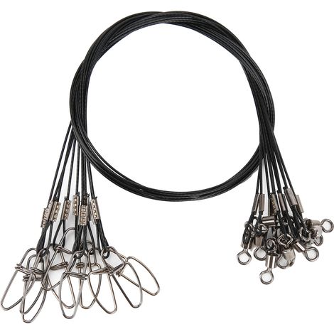 Ligne de pêche Antibit en acier avec émerillon noir (1/5)